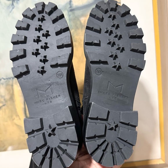 🌸MARC FISHER🌸 Ganven Lug Sole Biker Thigh-High Boots in Black Size: 7.5 - Picture 12 of 12